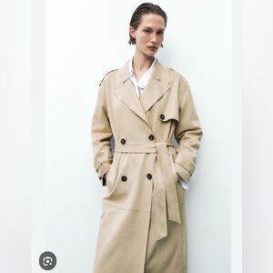 FAUX SUEDE TRENCH COAT